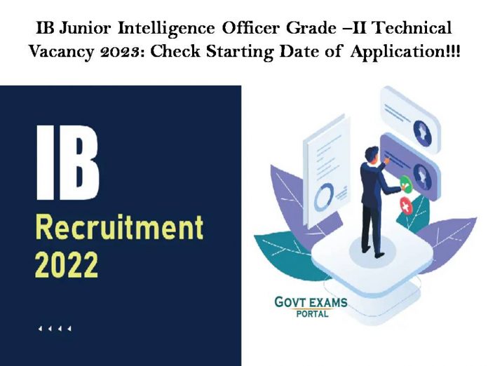 IB Junior Intelligence Officer Grade –II Technical Vacancy 2023: Check Starting Date of Application!!!