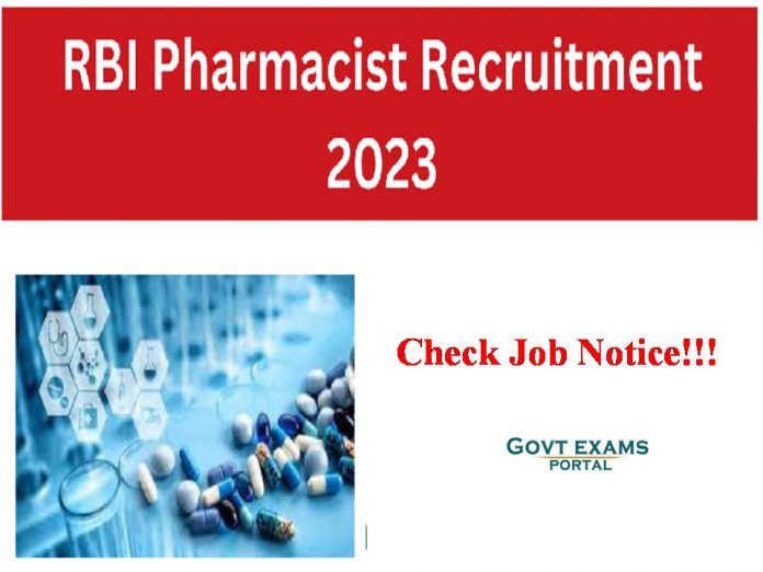 RBI Pharmacist Vacancy 2023: Check Job Notice!!!