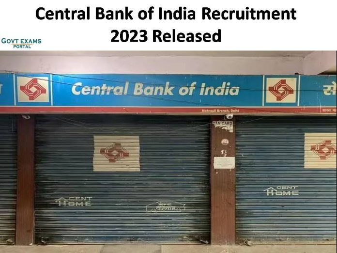 Central Bank of India Recruitment 2023 Released | Graduates are Eligible | No Application Fee, Apply Now!!!