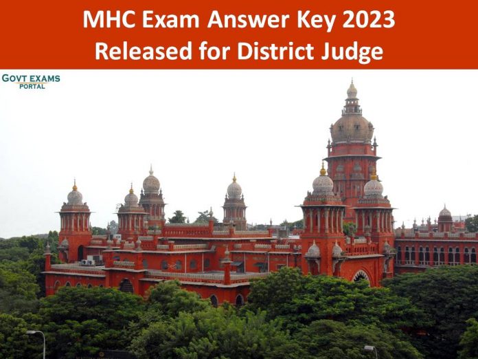 MHC Exam Answer Key 2023 Released for District Judge | Download the Proposed Key Answers Here!!!