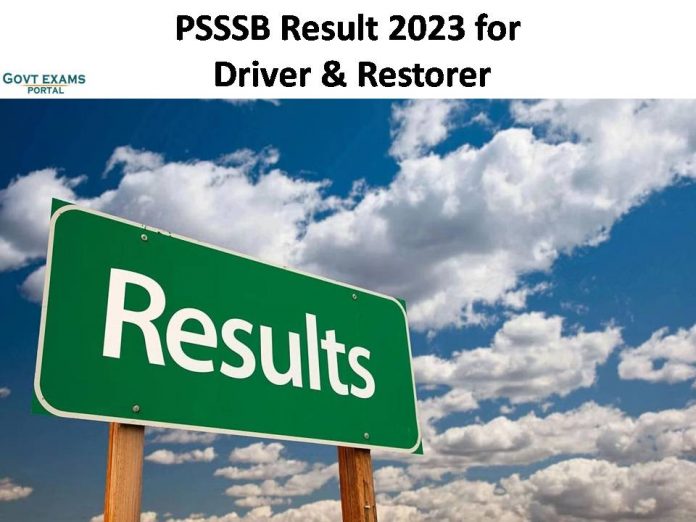 PSSSB Result 2023 for Driver & Restorer | Click Here to Get Direct Link for The Result!!!