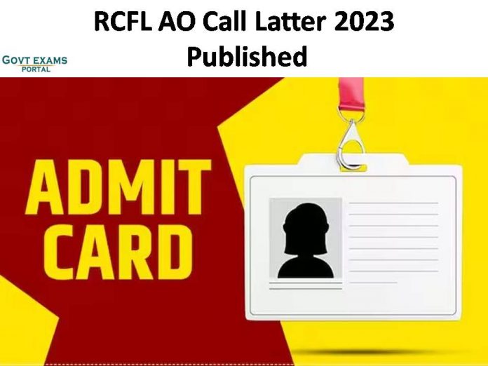 RCFL AO Call Latter 2023 Published | Download Your Exam Admit Card Here!!!