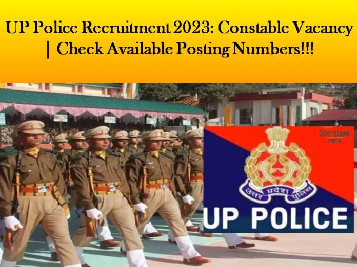 UP Police Recruitment 2023: Constable Vacancy | Check Available Posting Nuumbers!!!