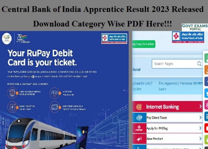 Central Bank of India Apprentice Result 2023 Released – Download Category Wise PDF Here!!!
