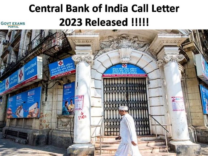Central Bank of India SO Admit Card 2023 Released | Download Interview Call Letter PDF Here!!!!