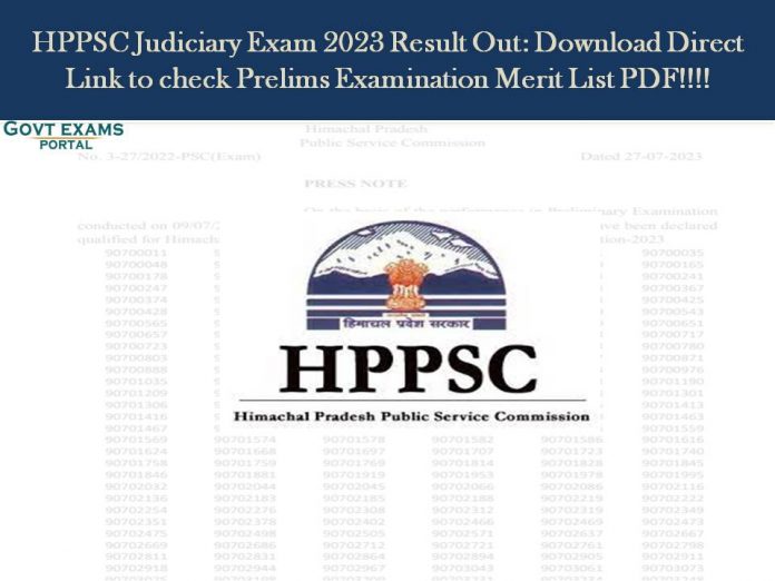 HPPSC Judiciary Exam 2023 Result Out: Download Direct Link to check Prelims Examination Merit List PDF!!!!