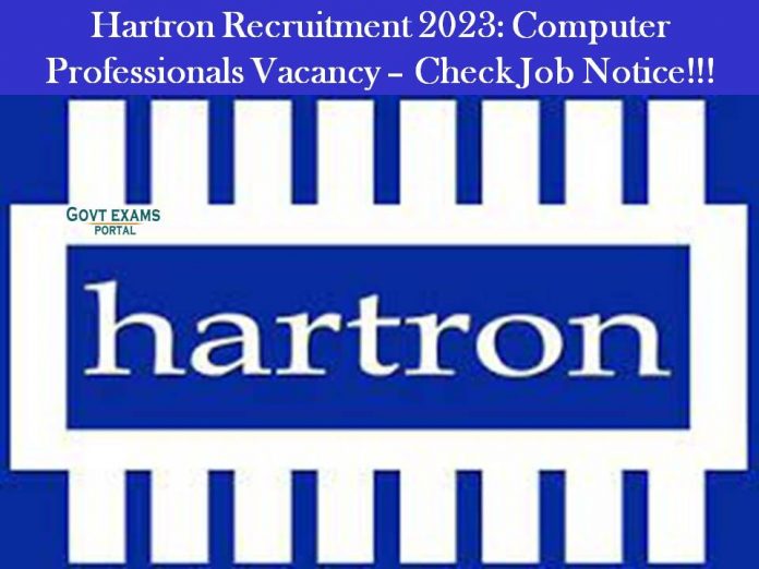 Hartron Recruitment 2023: Computer Professionals Vacancy – Check Job Notice!!!