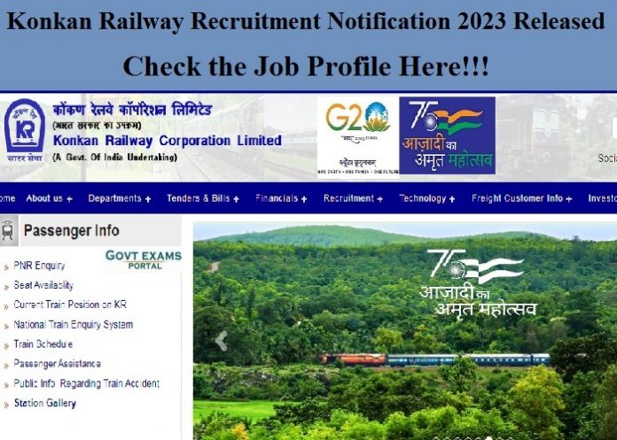 Konkan Railway Recruitment Notification 2023 Released – Check the Job Profile Here!!!