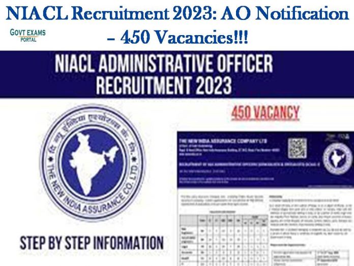 NIACL Recruitment 2023: AO Notification – 450 Vacancies!!!