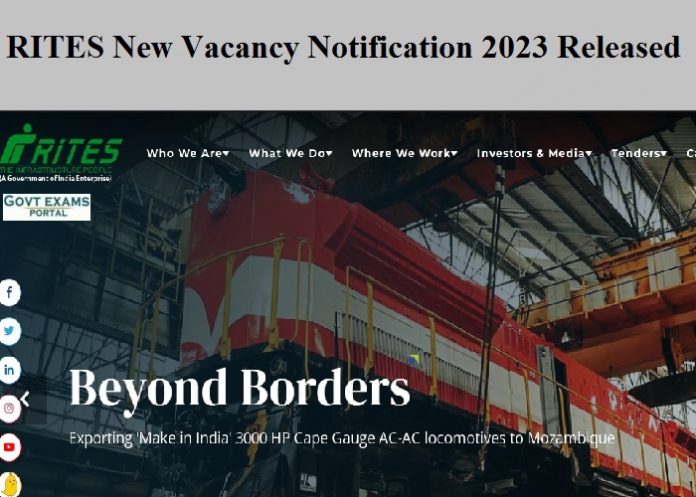 RITES New Vacancy Notification 2023 Released – Supervisor Post | Check Interview Venue Here!!!
