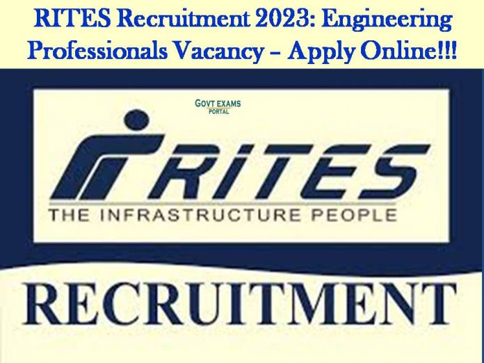 RITES Recruitment 2023: Engineering Professionals Vacancy – Apply Online!!!