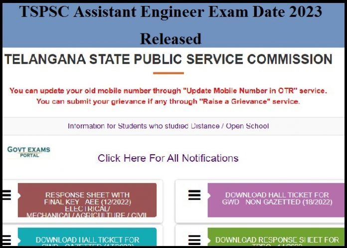 TSPSC Assistant Engineer Exam Date 2023 Released – Check Rescheduled Time Table and Admit Card Link Here!!!