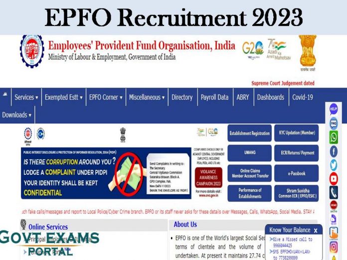 EPFO Recruitment 2023:  40+ Vacancies & Salary up to Rs.2, 09,200/-!!!